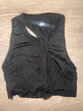 Alo Women's Black Racerback Crop Tank